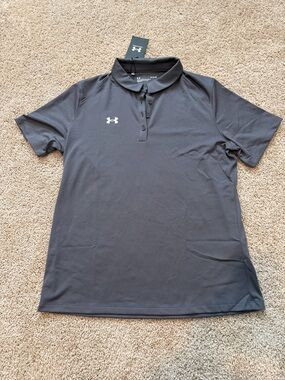 Under Armour Women’s Team Tech Polo Castlerock Gray Size M NWT Athletic Golf